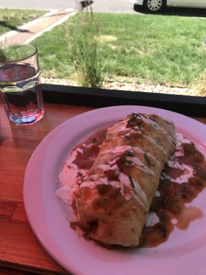 Vegan breakfast burrito at Watercourse Foods in Denver
