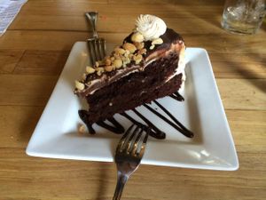 Reece's cake at Watercourse Foods in Denver