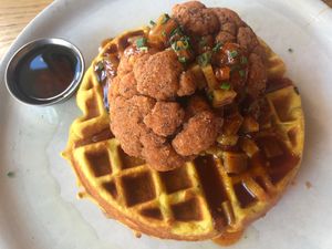 Brunch menu - Chickn and Waffles at Watercourse Foods in Denver