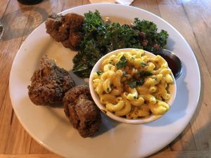 Cauliflower wings and mac and cheese at Watercourse Foods in Denver