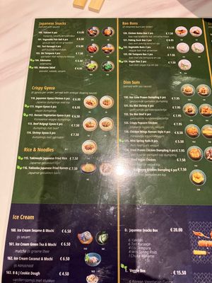 Part of the menu   at Green Tea Dim Sum Bar in Amsterdam