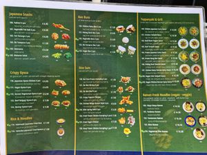 Menu at Green Tea Dim Sum Bar in Amsterdam