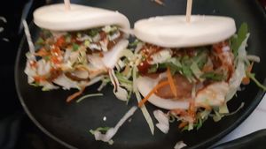 Vegan bao buns at Green Tea Dim Sum Bar in Amsterdam