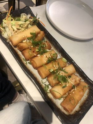 Loempia- these were yummy   at Green Tea Dim Sum Bar in Amsterdam