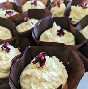 Lemon Cupcakes cake made in house by our pastry chefs at Art & Soul Cafe in St Neots