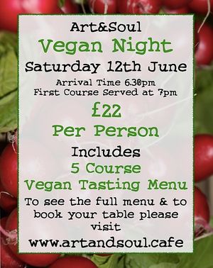 Saturday 12th June 2021 at Art & Soul Cafe in St Neots