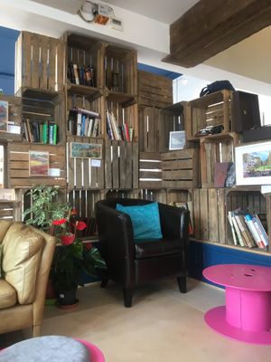 Comfy sofa's and board games upstairs. at Art & Soul Cafe in St Neots