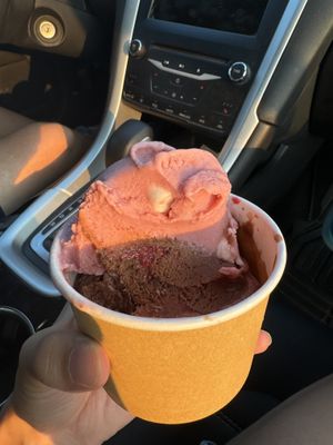 Chocolate raspberry at the bottom   at Vashti Rose in Port Moody