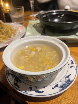 No chicken and sweet corn soup (without egg)  at Michael Wan's Mandarin in Blackpool