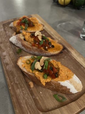 Cashew Pimento Crostinis #Veganuary at Sow Plated in Upper Arlington