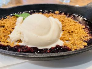 Goji Berry Crumble with Coconut Ice Creamm  at Sow Plated in Upper Arlington