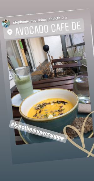 Karotten - Ingwer- Suppe Vegane at Avocado in Wendelstein
