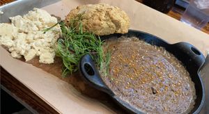 Biscuits and gravy (vegan and gluten free)   at Fowl and Fodder in Toledo