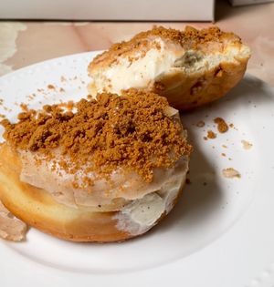 Biscoff cheesecake donut at bloomer's in Toronto