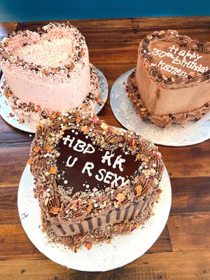 Vegan heart cakes at bloomer's in Toronto