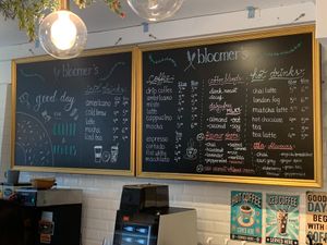 Drink Menu with Prices at bloomer's in Toronto