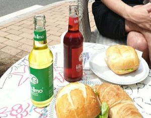 Bratenbrötchen, Croissant und Limo at Veganski  in Kiel