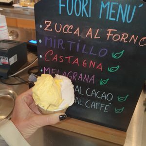 Chestnut and pumpkin at Delizie Bolognesi in Bologna