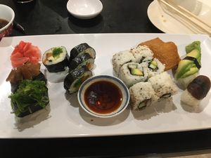 Vegetarian sushi combination at Tokyo Japanese in Rochester