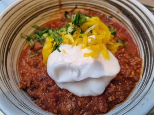 Chilli sin carne at Le Botaniste - GCE in New York City
