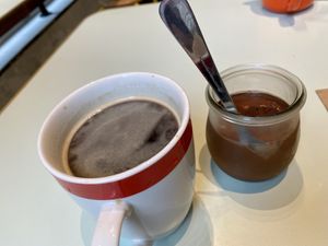 coffee & pudding 🍮  at Le Botaniste - GCE in New York City