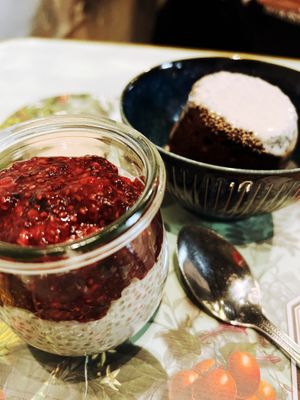 Red Fruit Chia Pudding and Omega 3 Brownie  at Le Botaniste - GCE in New York City