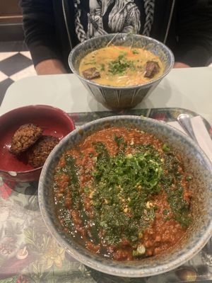 Miso Soup (background) and Bolognaise (foreground)  at Le Botaniste - GCE in New York City