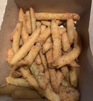 Fried Pickles & Ranch 🤤  at Burrito Burrito at Wizard Burger in Albany