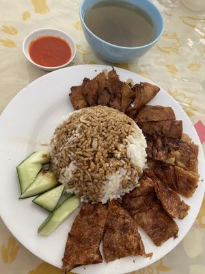 “Chicken” rice (made with wheat) only 8.50RM  at Zhu Yuan in Penang