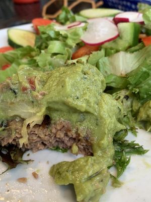 Aloha burger, Sub veg patty, no chipotle, no cheese & no bun. Garden salad raspberry vinaigrette dressing.  at Red Herring Pub in St Andrews