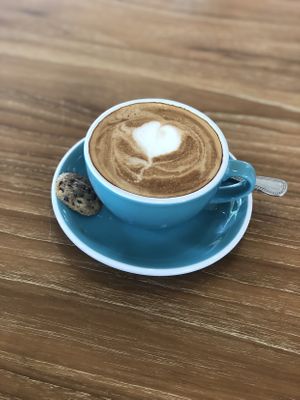 Coconut milk cappuccino  at Unni's in Phuket