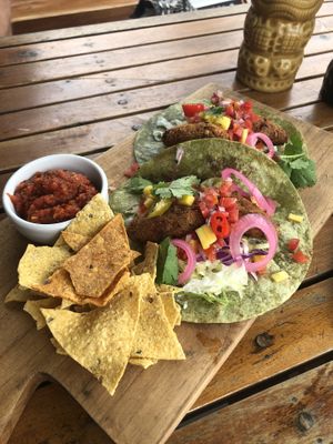 Vegan tacos. Very delicious and filling! at Unni's in Phuket