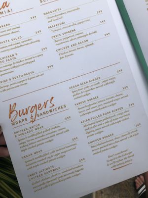 Vegan wrap and burger at Unni's in Phuket