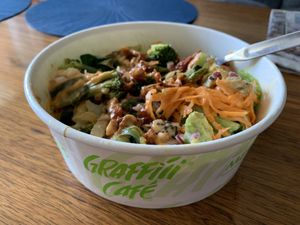 Vegan sallad. at Grafitti Cafe in Haessleholm