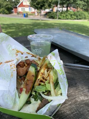 Vegan baked potatoes. Takeaway.  at Grafitti Cafe in Haessleholm