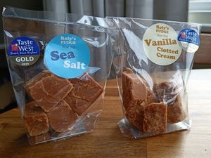 Vegetarian fudge - various flavours available at Roly's Fudge Pantry in Exeter