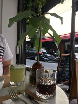 Lemonade with mint and filter coffee  at Avokado Bar in Istanbul