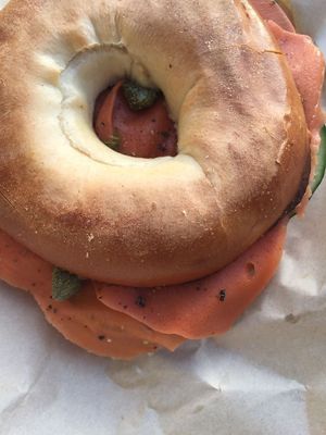 The smoked salmon bagel at Black Rabbit in Edinburgh