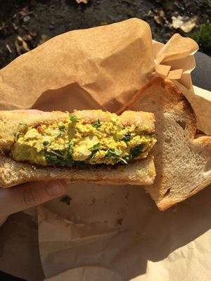 'egg' mayo baguette at Black Rabbit in Edinburgh