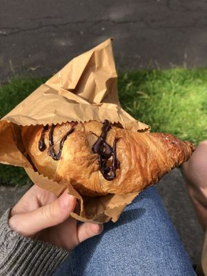 Vegan chocolate croissant at Black Rabbit in Edinburgh