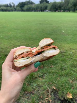 Vegan Salmon Bagel at Black Rabbit in Edinburgh