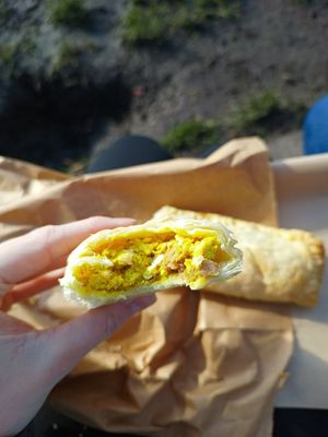 Inside the nae egg and lorne roll. at Black Rabbit in Edinburgh