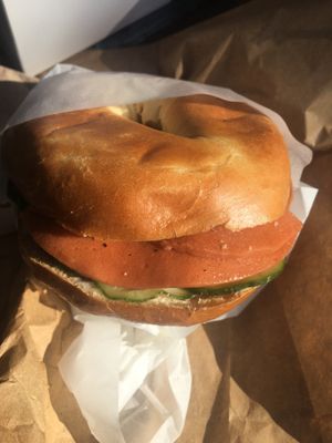 Salmon bagel  at Black Rabbit in Edinburgh