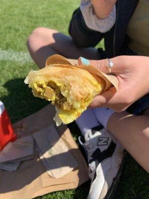 sausage and egg roll  at Black Rabbit in Edinburgh