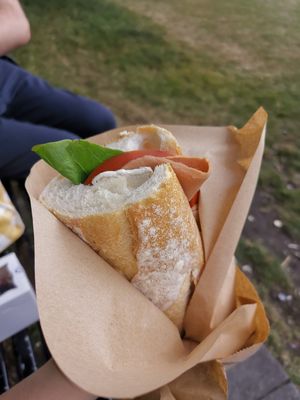 Ham and truffle cheese baguette at Black Rabbit in Edinburgh