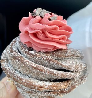 Chocolate cherry cruffin   at Black Rabbit in Edinburgh