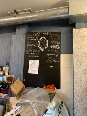 Menu  at Black Rabbit in Edinburgh