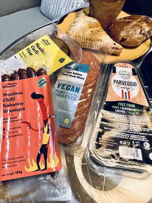 Assorted vegan meats   at Black Rabbit in Edinburgh