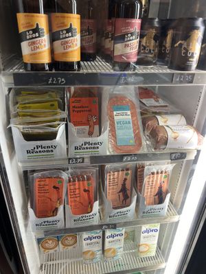 One of the chilled refrigerators. There’s one for cheeses. And all sorts of other shelf stable products   at Black Rabbit in Edinburgh