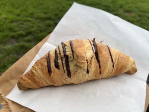 Chocolate filled croissant   at Black Rabbit in Edinburgh